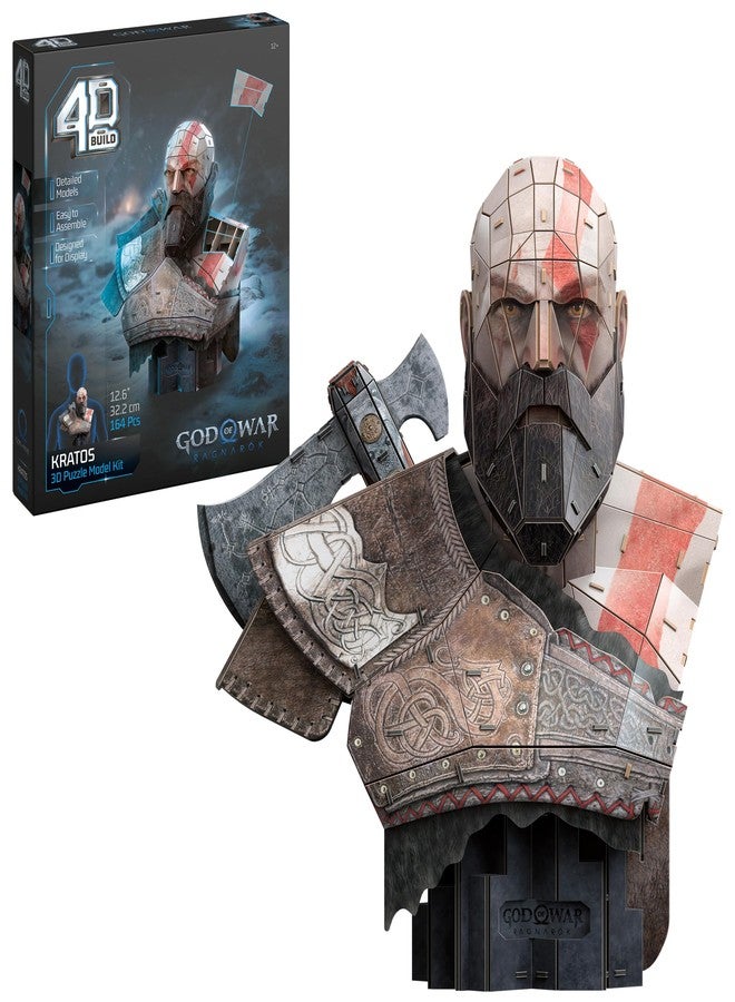 4D Build, God of War Kratos 3D Model Kit, PlayStation Game, Desk Décor, Adult Puzzles, Building Toys, 3D Puzzles for Adults & Teens, 150 Pieces, for Ages 12 & Up - Image 1